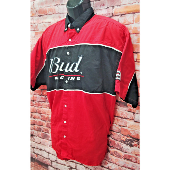 Bud Racing Dale Earnhardt Jr. #8 Shirt Mens 2XL Red Winners Circle NASCAR Collar - Picture 4 of 7